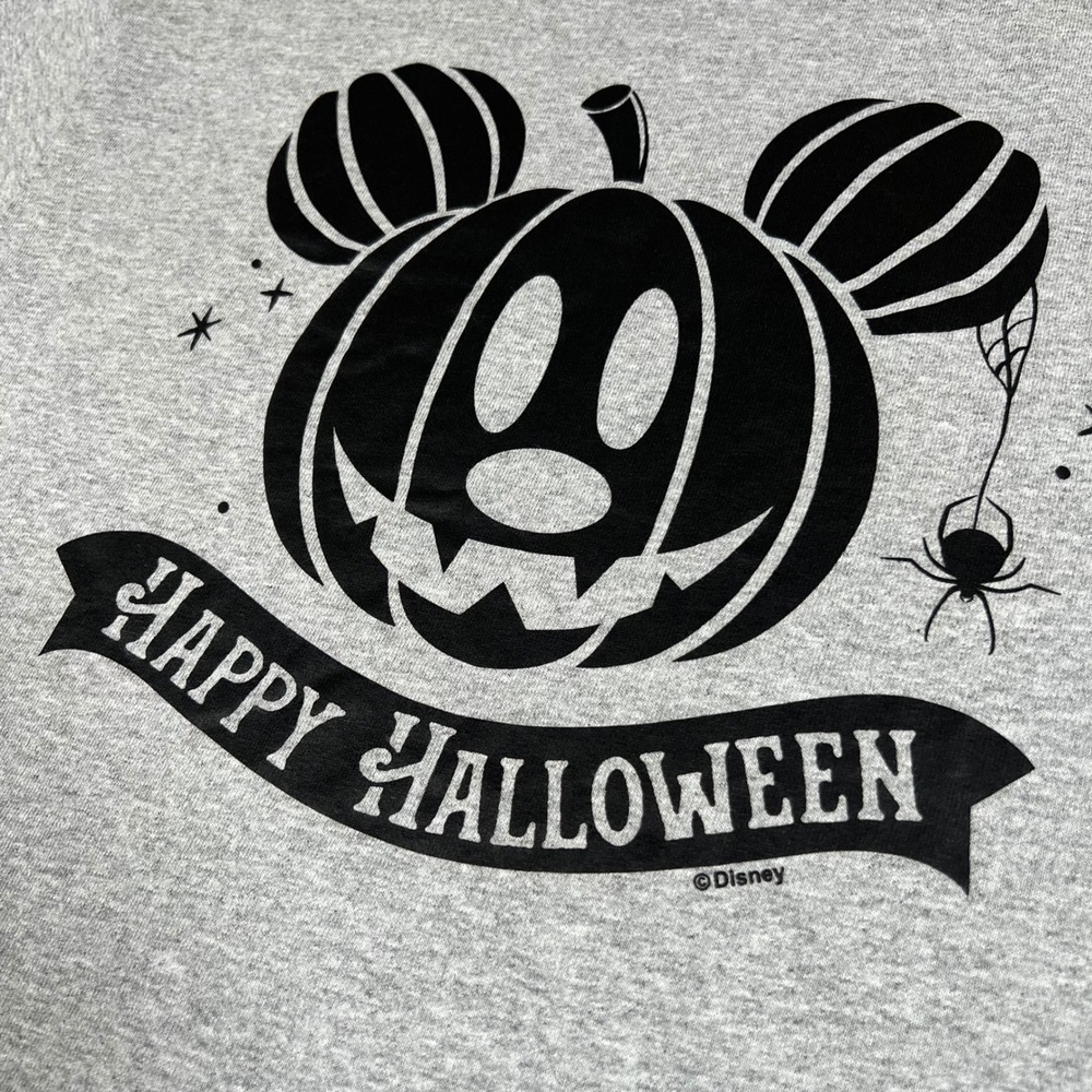 Disney Mickey Mouse Pumpkin Halloween T-Shirt Men's M Gray Jack O Lantern - Picture 8 of 8
